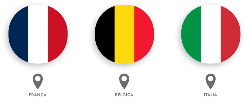 Bandeiras da França, Bélgica e Itália